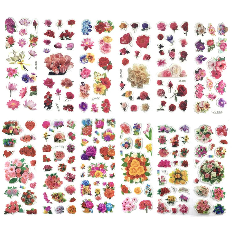 12 Sheets/Set 3D Dinosaur Stickers for Kids Toys Home Wall Decor Cartoon Sticker Scrapbooking Boys Notebook Diary Label