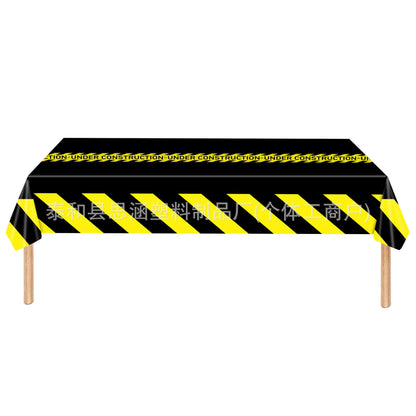 construction truck party tablecloth table runner Engineering excavator theme table cover boy construction birthday party decor