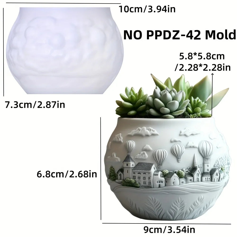 Mountain relief succulent plant flowerpot resin silicone mold mountain stream flowing water storage box candle cup gypsum molds