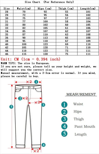 Large Size 40 42 44 46 2025 New Business Casual Stretch Trousers Classic Blue Denim Pants Male Men's Loose Straight Jeans