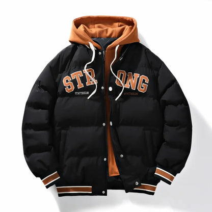 New Men's Hooded Jacket Winter Warm Coat Fashion Printed Jacket For Men Lightweight Padded Jackets Men's Windbreaker Parker Coat