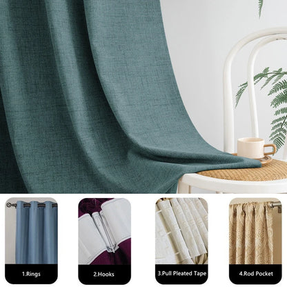 350m Height Custom Made 310CM Length 100% Blackout Living Room Curtains For Faux Linen High Ceiling Bedroom Window Curtain