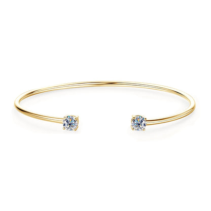 Sweetrain 0.5CT Moissanite Bangle for Women 5mm Lab Created Diamond Bracelet 100% Real 925 Sterling Silver Opening Cuff Bangle