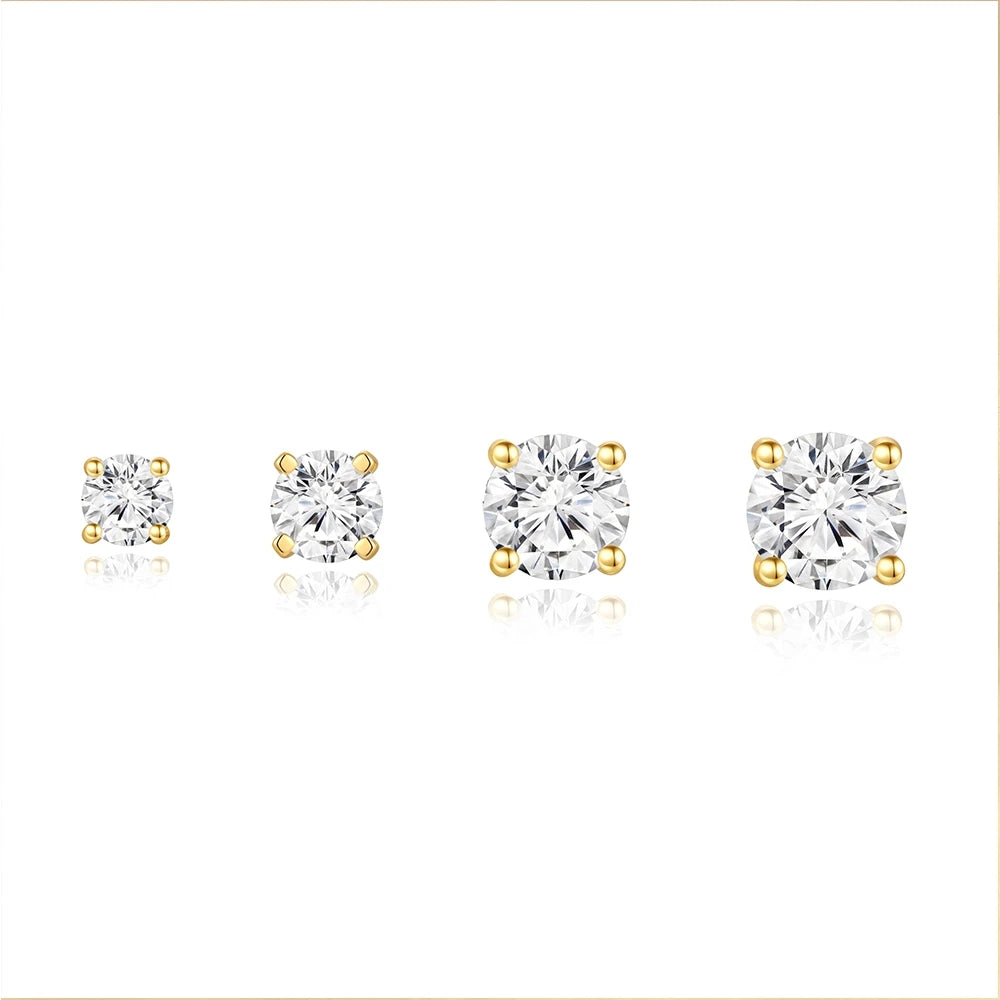 CANNER 0.25-1.2 Carat D Color Moissanite 925 Sterling Silver Stud Earring For Women Sparkling Piercing Earring Fine Jewelry Gift