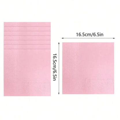 Pink Party Supplies Set Include Paper Plastic Spoons Forks Knives 9/7 Inch Disposable Dinner Dessert Plates