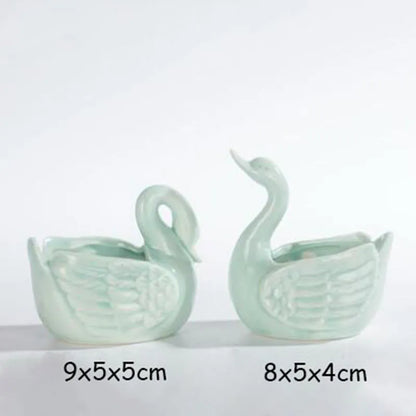 European Style Cute Fleshy Flowerpot Pocelain Blue Fish Macetas Vase Home Garden Mini Bonsai Cactus Flower Pot Balcony Decor