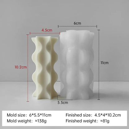 Striped Cylinder Aroma Candle Silicone Mold DIY Pillar Plaster Resin Ornaments Mould Handmade Soy Wax Candles Making Supplies
