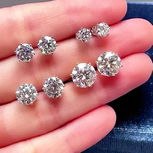 Premium 0.5-2ct Moissanite Diamond Stud Earrings for Women Orginal 925 Sterling Silver Screw Back Women Moissanite Earring 2025