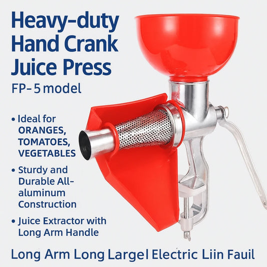 Manual Juicer FP-5 Tomato Sauce Maker Hand Crank Fruit Press for Citrus Lemon Orange Aluminum Extractor
