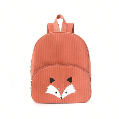 Customized Name Toddler Backpack Cartoon Bear Corduroy Large Capacity Backpack Embroidered Name Backpack Plush Bag