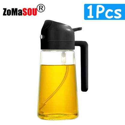New!1-4Pcs 2in1 Oil Dispenser Bottle BBQ Cooking Oil Sprayer Olive Oil Pourers Sprayer for Kitchen Salad Baking Mister Vinegar