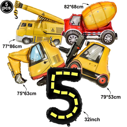 construction truck party tablecloth table runner Engineering excavator theme table cover boy construction birthday party decor
