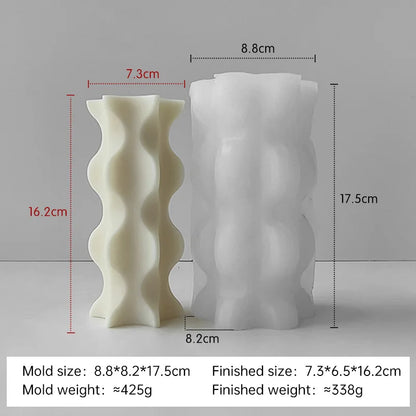 Striped Cylinder Aroma Candle Silicone Mold DIY Pillar Plaster Resin Ornaments Mould Handmade Soy Wax Candles Making Supplies