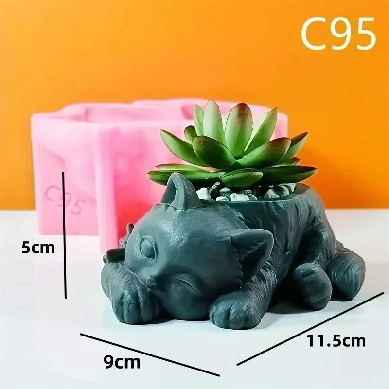 Mountain relief succulent plant flowerpot resin silicone mold mountain stream flowing water storage box candle cup gypsum molds
