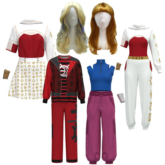 Disney Zombies 4 Costume for Victor Nova Addison 3D Print Polyester Role Play Clothing for Kids Teens Halloween Performance Suit