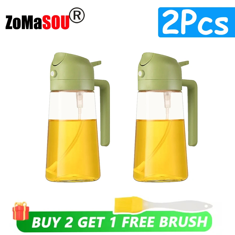 New!1-4Pcs 2in1 Oil Dispenser Bottle BBQ Cooking Oil Sprayer Olive Oil Pourers Sprayer for Kitchen Salad Baking Mister Vinegar
