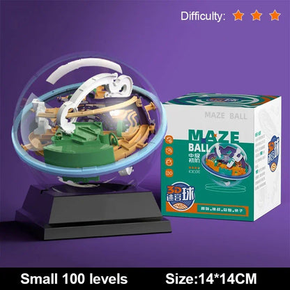 3D Puzzle Ball Maze Toy Children Challenge Obstacle Game Labyrinth Ball 3D Maze Montessori Puzzle Balance Traine Clearance Game
