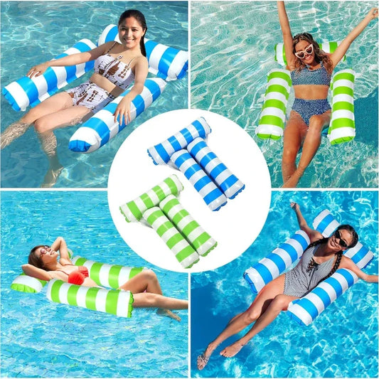 Portable Floating Mattress Quick-Inflate Lounger for Pool Beach All-Ages Summer Water Relaxation Beach Sunbathing Adult Swim Toy
