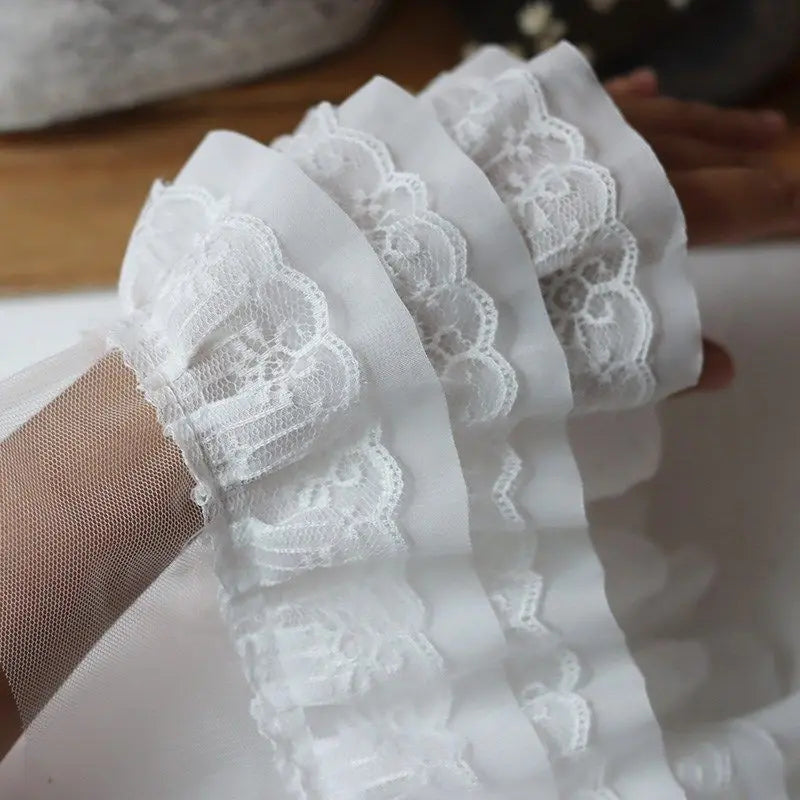 2Meters White Wedding Dresses Lace For Diy Sewing Ribbons Trimming Needlework Sewing Supplies Apparel Decor Handmade Material