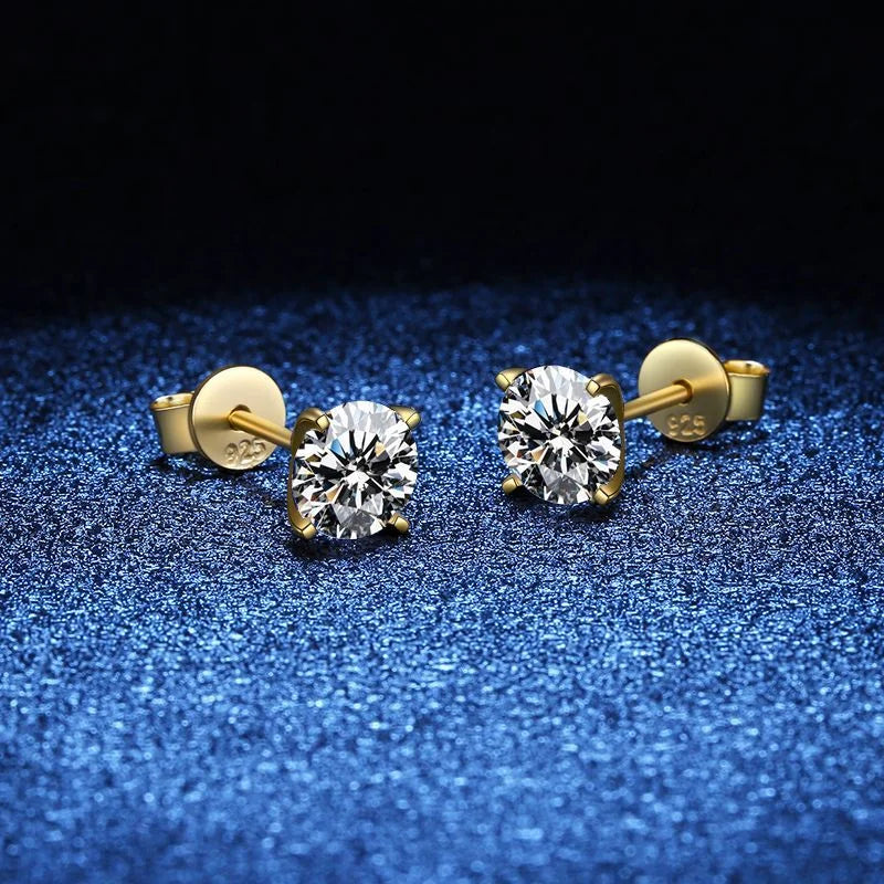 CANNER 0.25-1.2 Carat D Color Moissanite 925 Sterling Silver Stud Earring For Women Sparkling Piercing Earring Fine Jewelry Gift