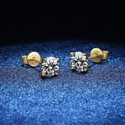 CANNER 0.25-1.2 Carat D Color Moissanite 925 Sterling Silver Stud Earring For Women Sparkling Piercing Earring Fine Jewelry Gift