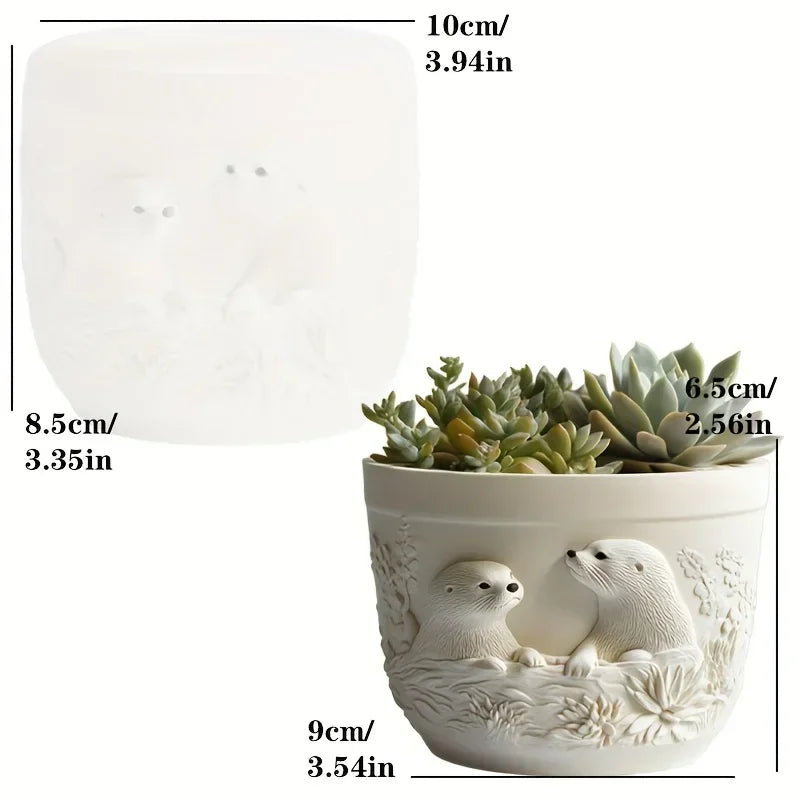 Mountain relief succulent plant flowerpot resin silicone mold mountain stream flowing water storage box candle cup gypsum molds