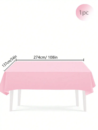 Pink Party Supplies Set Include Paper Plastic Spoons Forks Knives 9/7 Inch Disposable Dinner Dessert Plates
