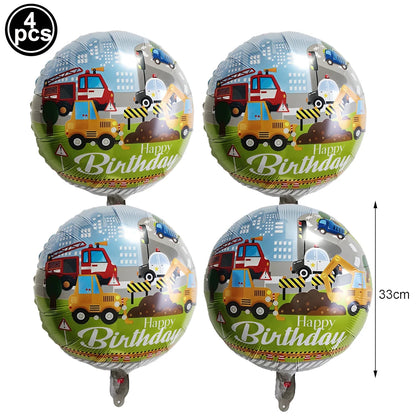 construction truck party tablecloth table runner Engineering excavator theme table cover boy construction birthday party decor